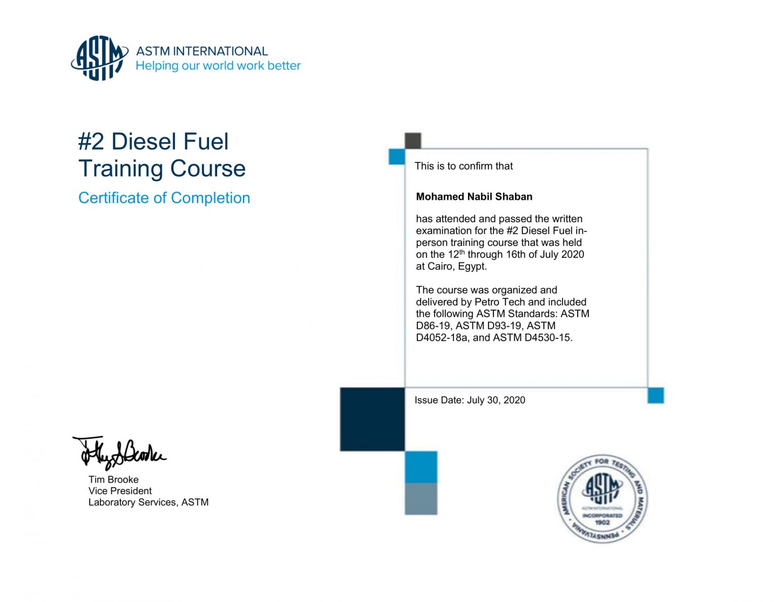 Diesel Certification